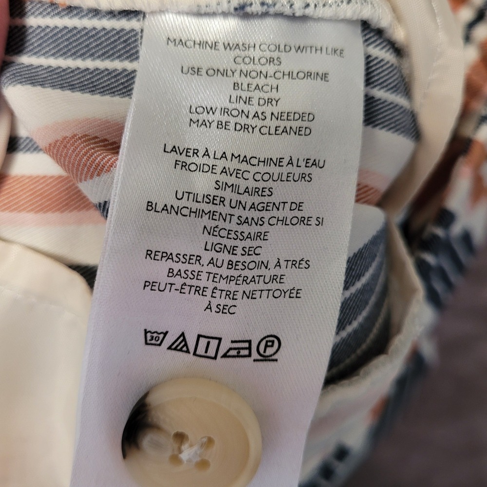 Anthropologie Striped Mid Rise Flare Pants 4 Retro Coastal 70s Style Bell Bottom - Picture 9 of 9